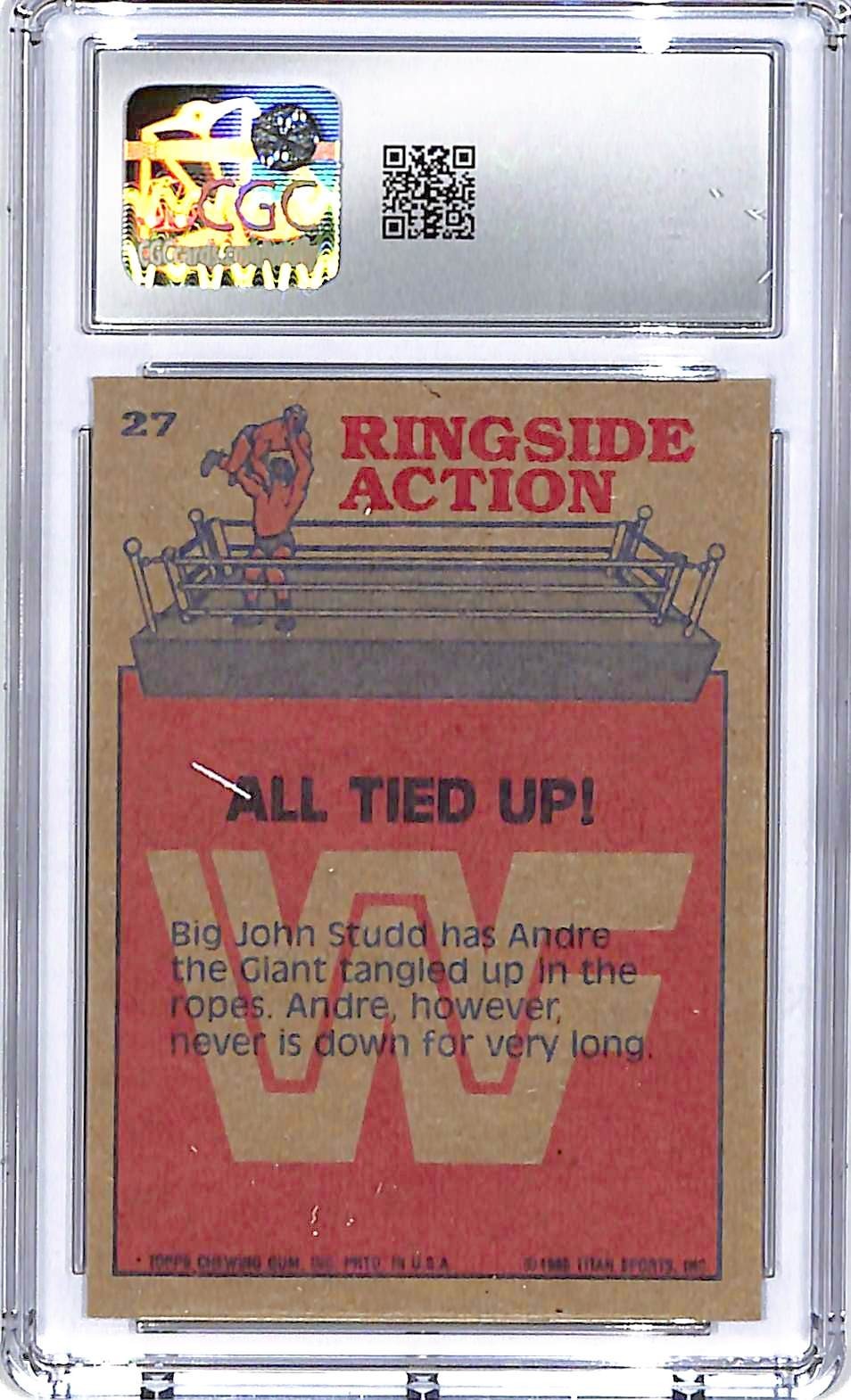 1985 Topps WF All Tied Up! #27 Big John Stud Andre The Giant Rookie RC CGC 9