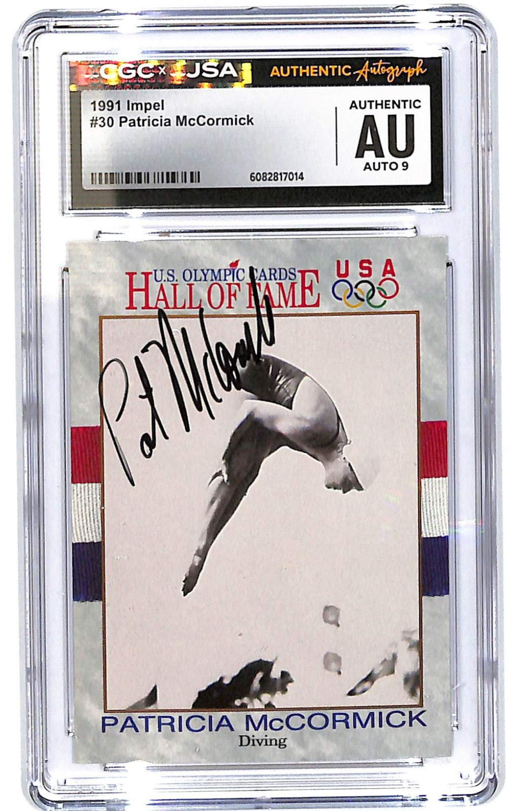 1991 Patrica McCormick Impel U.S. Olympic HOF #30 CGC - JSA Authentic Auto 9