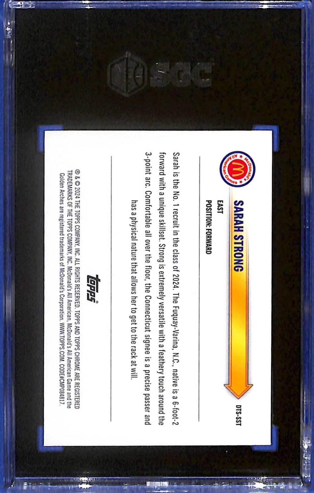 2024 Sarah Strong Topps Chrome AA Drive-Thru Blue Raywave #DTS-SST SGC 10
