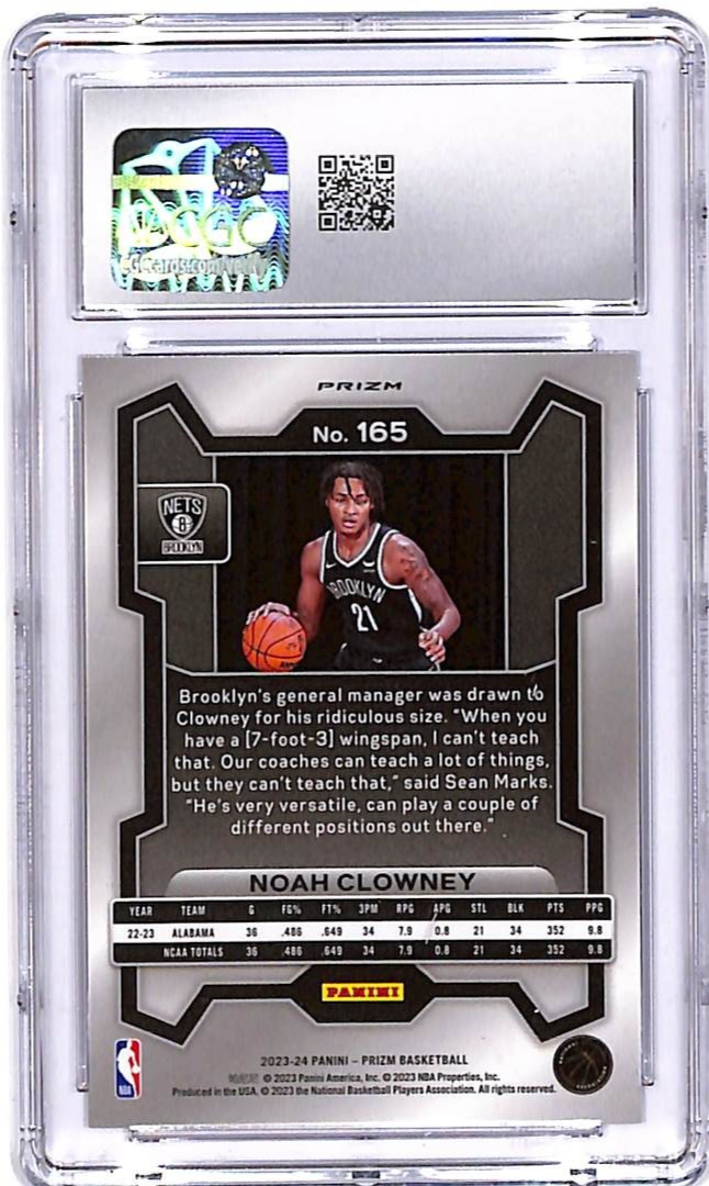 2023-24 Prizm Noah Clowney Rookie RC Silver #165 CGC 10 Nets