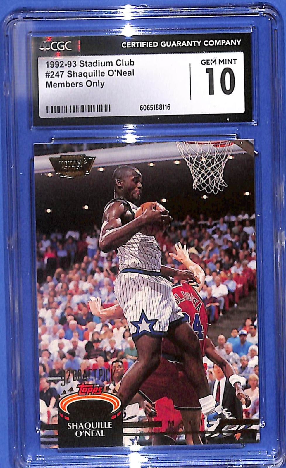 1992-93 Topps Stadium Club - Shaquille O'Neal #247 Members Only (RC) CGC #10