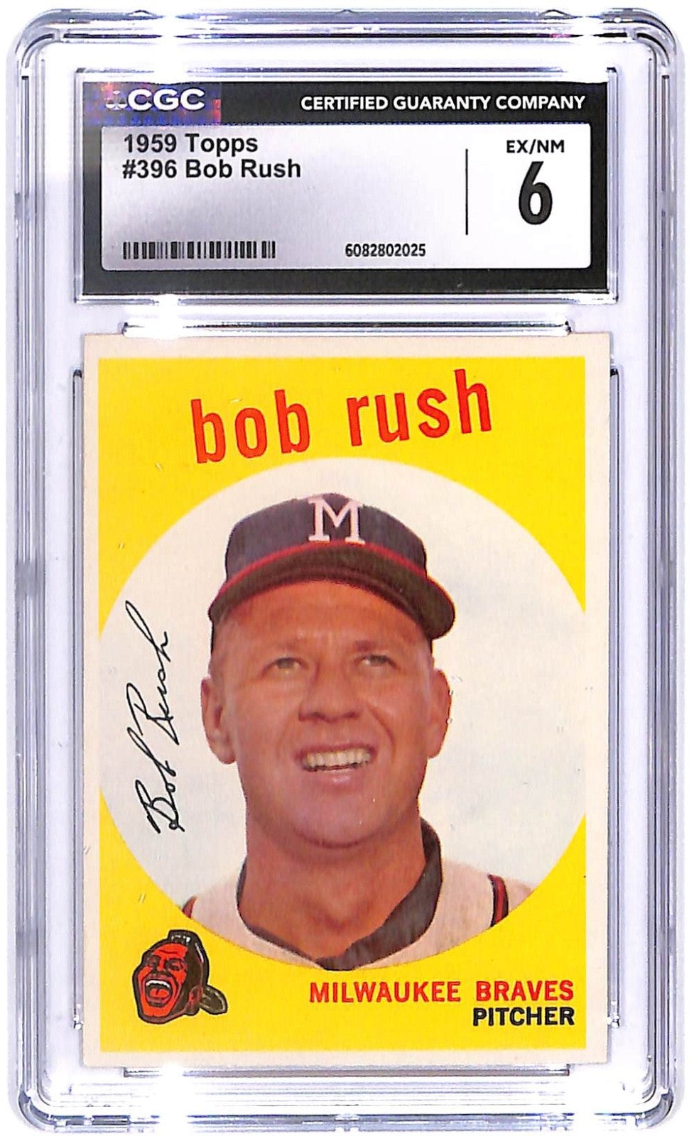 1959 Bob Rush Topps #396 CGC Excellent/Near Mint 6