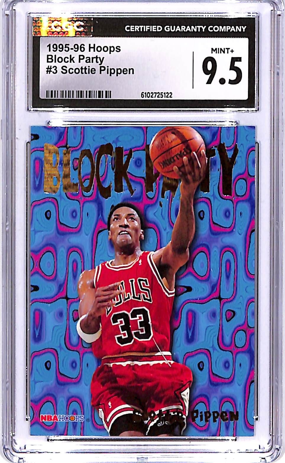 1995-96 Hoops Scottie Pippen Block Party #3 CGC 9.5 Bulls