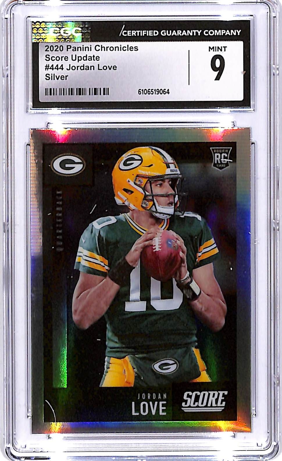 2020 Chronicles Jordan Love Score Update Rookie RC Silver #444 CGC 9 Packers