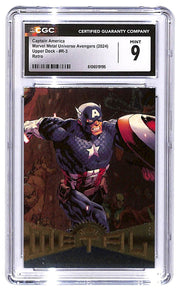 2024 Captain America Marvel Metal Universe Avengers #R-3 Retro UpperDeck CGC 9