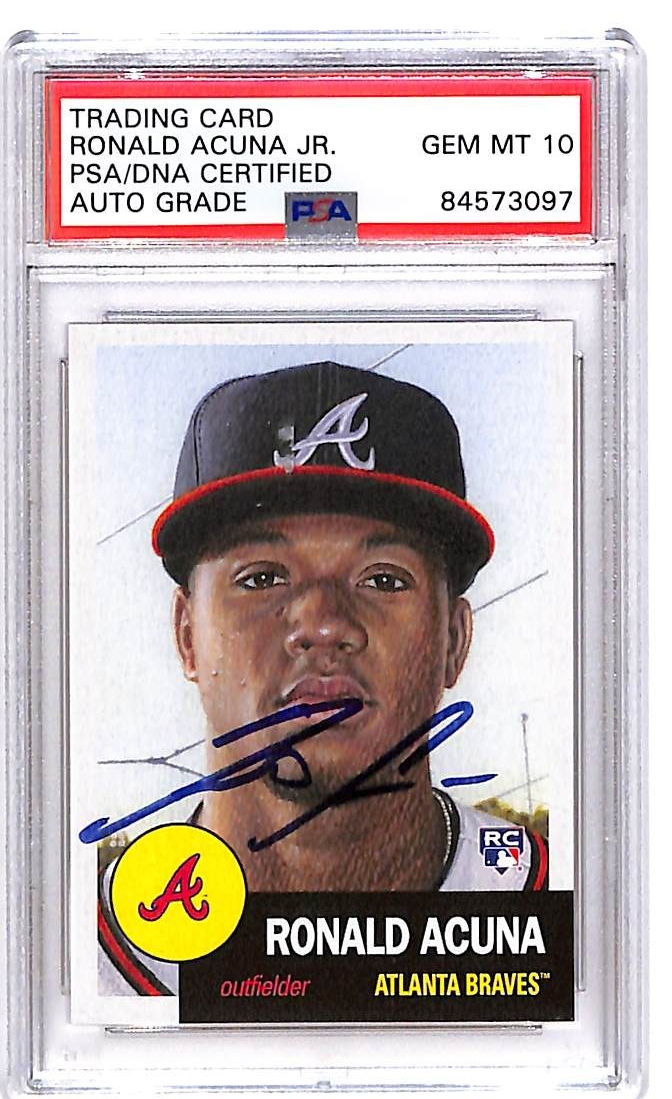 2018 Topps Living Set Ronald Acuna Jr Rookie RC Auto Autograph PSA DNA 10