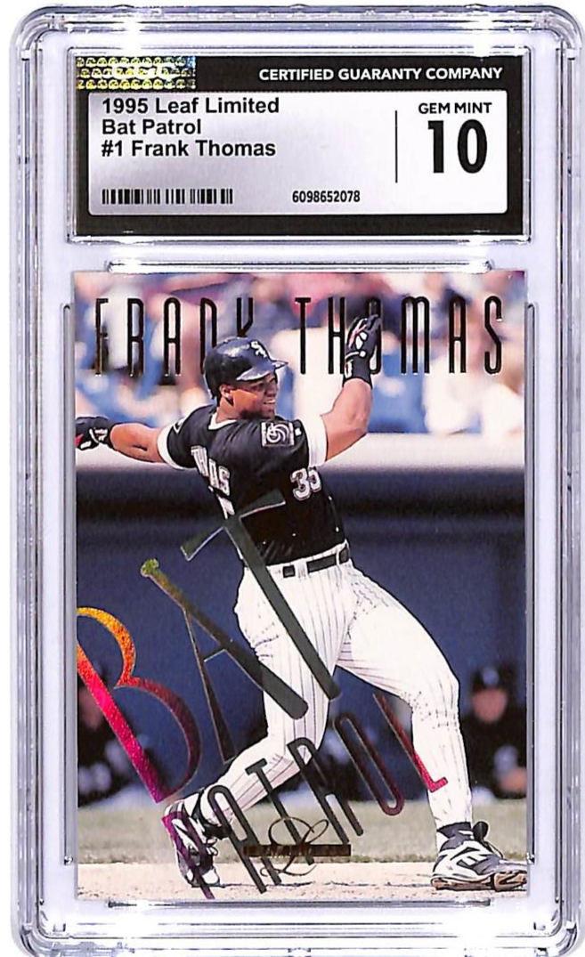 1995 Leaf Limited Frank Thomas Bat Patrol #1 CGC 10 White Sox