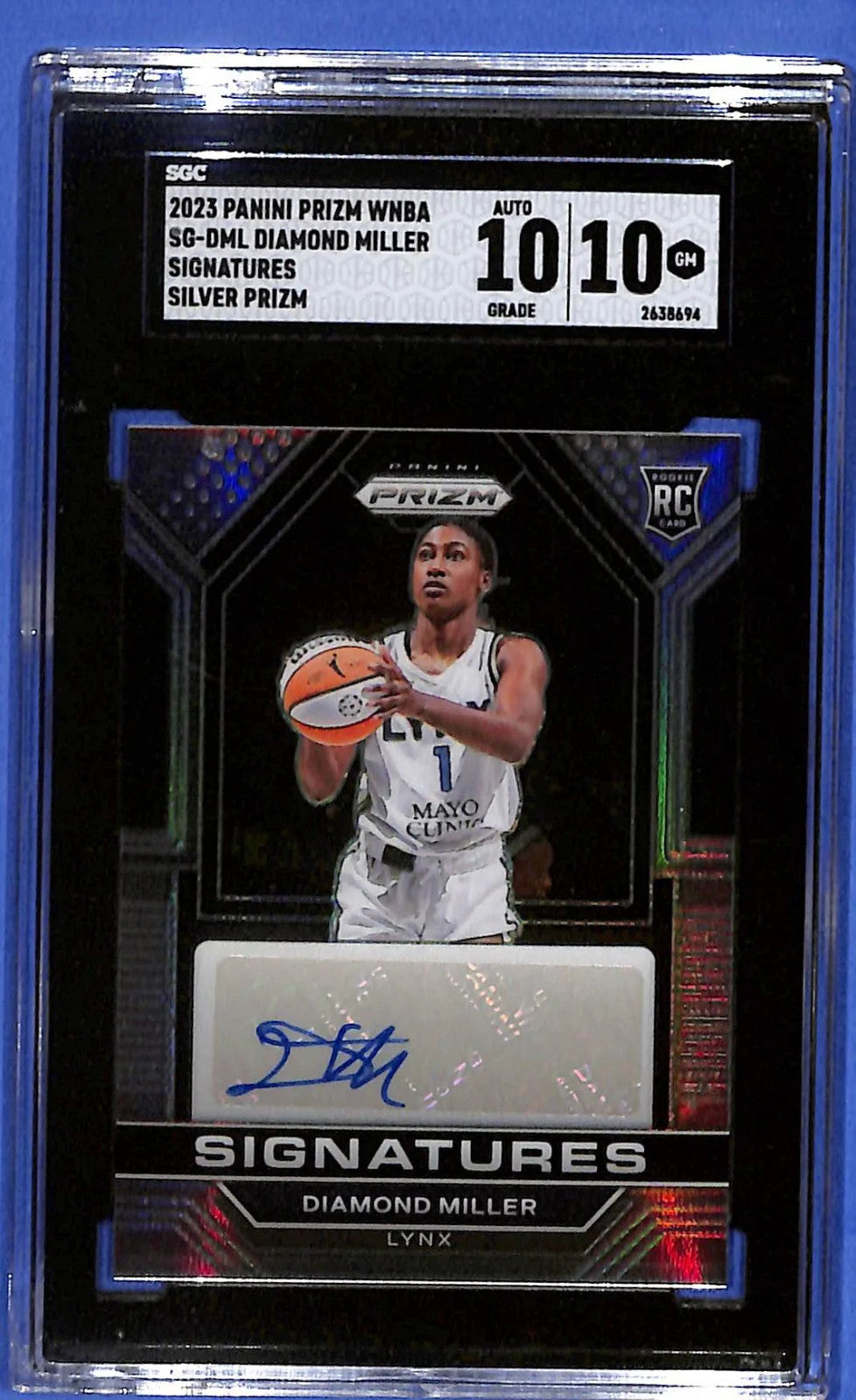 2023 Prizm WNBA Signatures Diamond Miller #SG-DML Silver Prizm (RC) SGC 10/10
