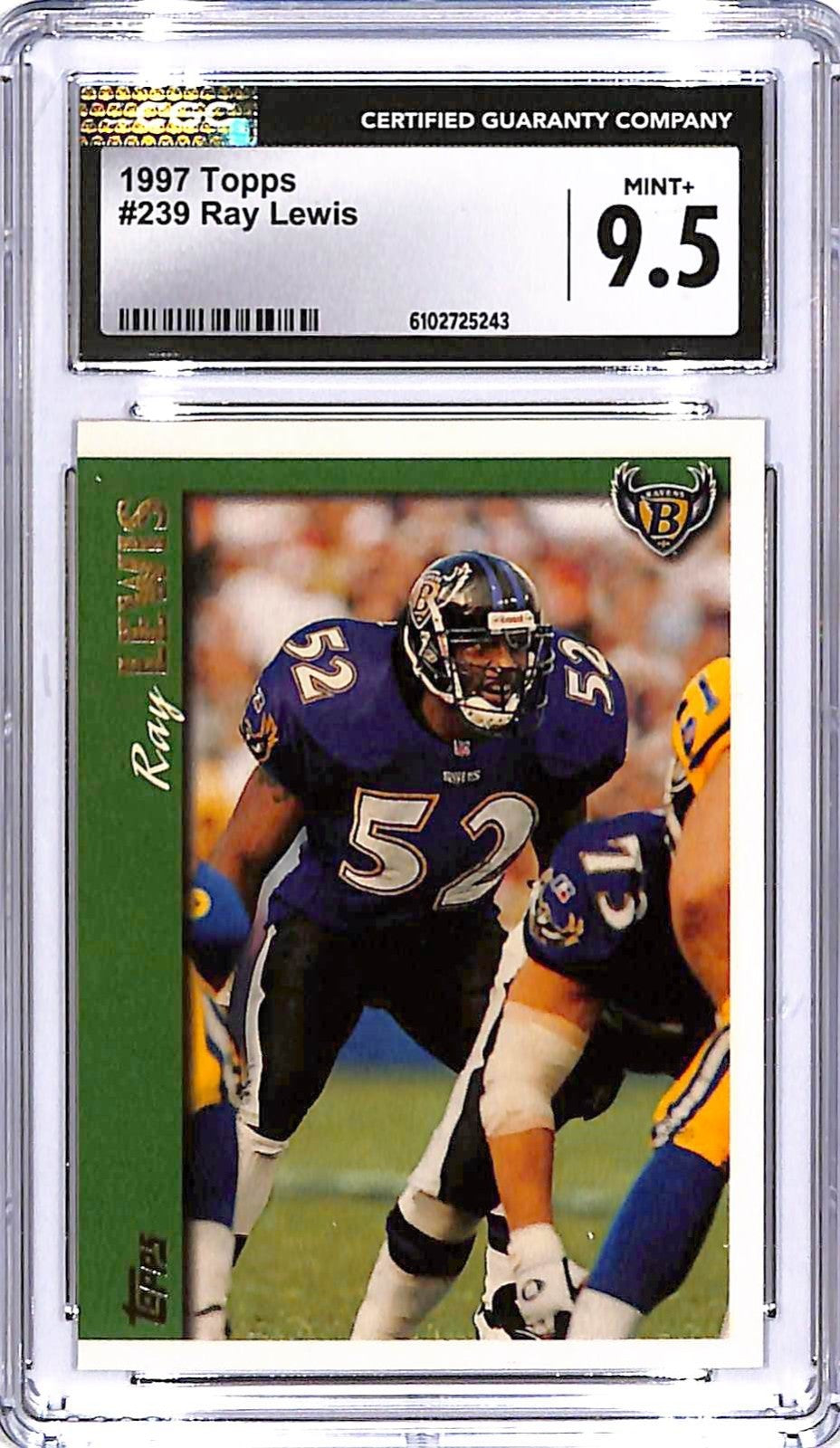 1997 Topps Ray Lewis #239 CGC 9.5 Ravens