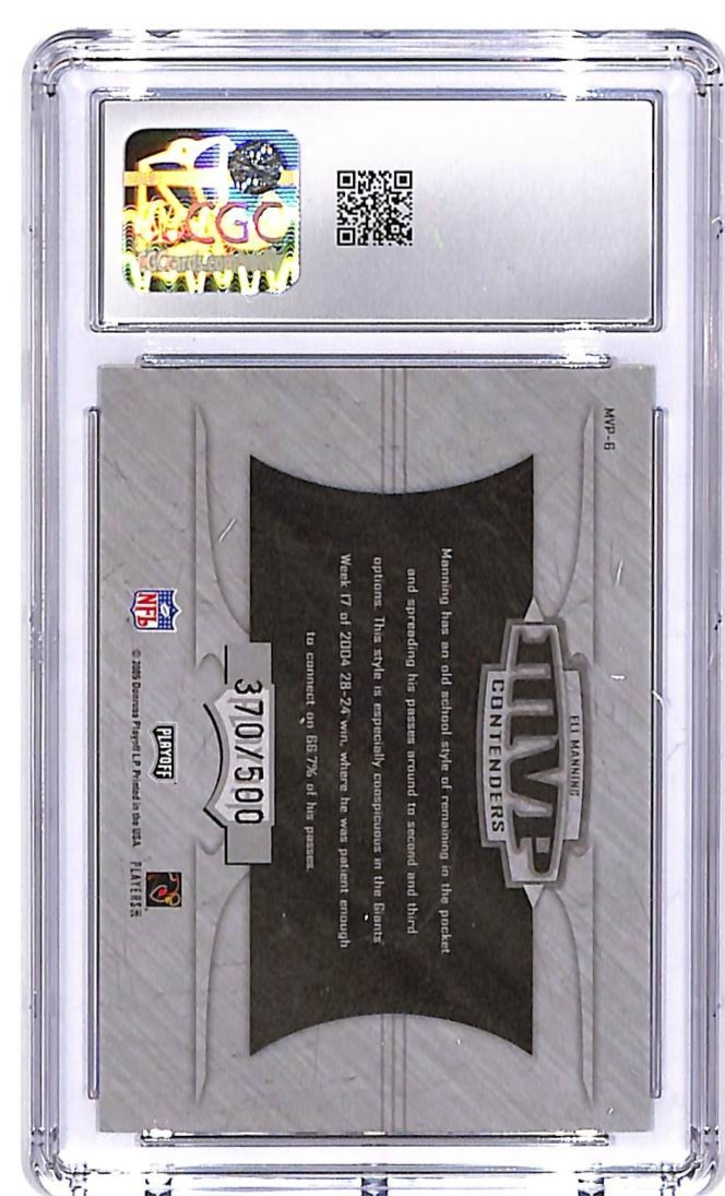 2005 Contenders Eli Manning MVP Contenders Red /500 #6 CGC 9.5 Giants