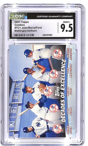 2001 Topps Derek Jeter Yogi Berra Ford Don Mattingly Jackson Combos CGC 9.5