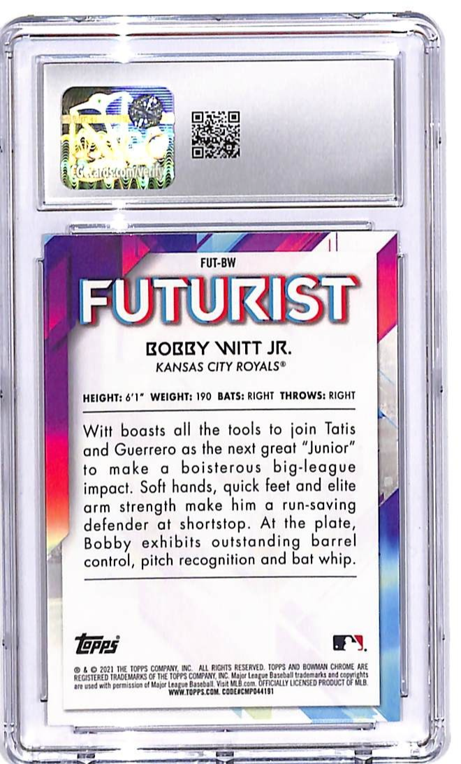 2021 Bowman Chrome Bobby Witt Jr Futurist Rookie RC CGC 10 Royals