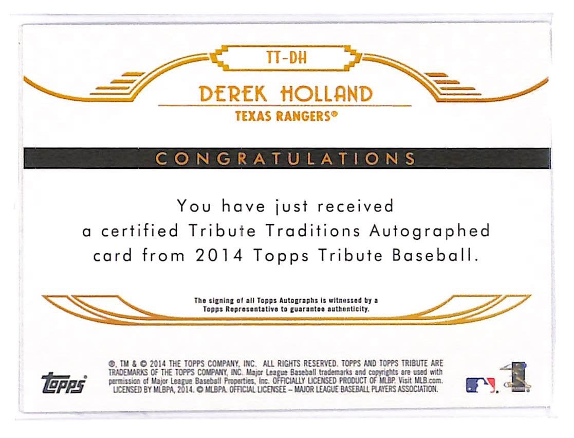 2014 Derek Holland Topps Tribute Traditions Autographs - TT-DH #37/99