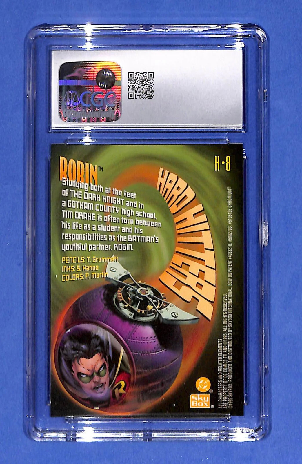 1995 SkyBox DC Power Chrome Legends '95 #H-8 Robin Hard Hitters CGC 10