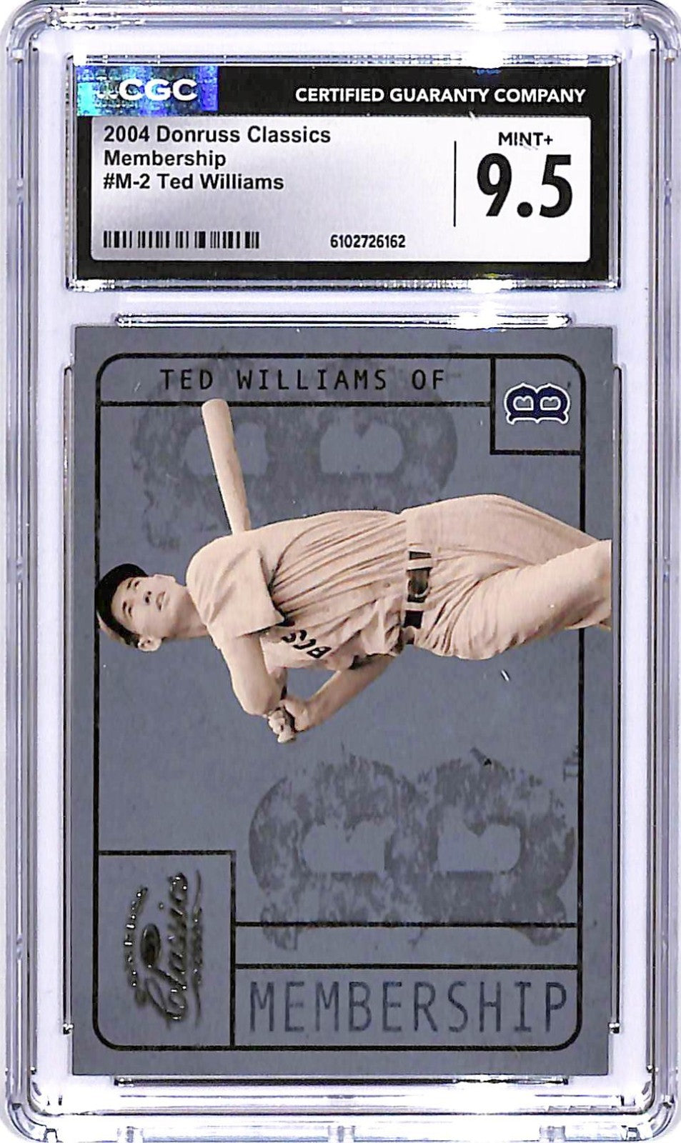 2004 Donruss Classics Ted Williams Membership Sample CGC 9.5 Red Sox