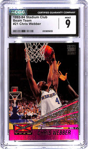 1993-94 Stadium Club Chris Webber Beam Team #21 CGC 9 Warriors
