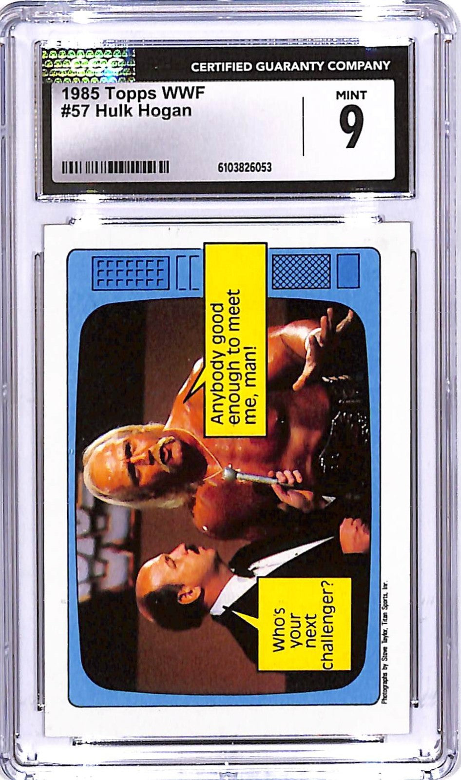 1985 Topps WWF Hulk Hogan #57 CGC 9