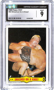 1985 Topps WWF Smashed On A Knee! #33 Greg Valentine Jimmy Snuka CGC 9