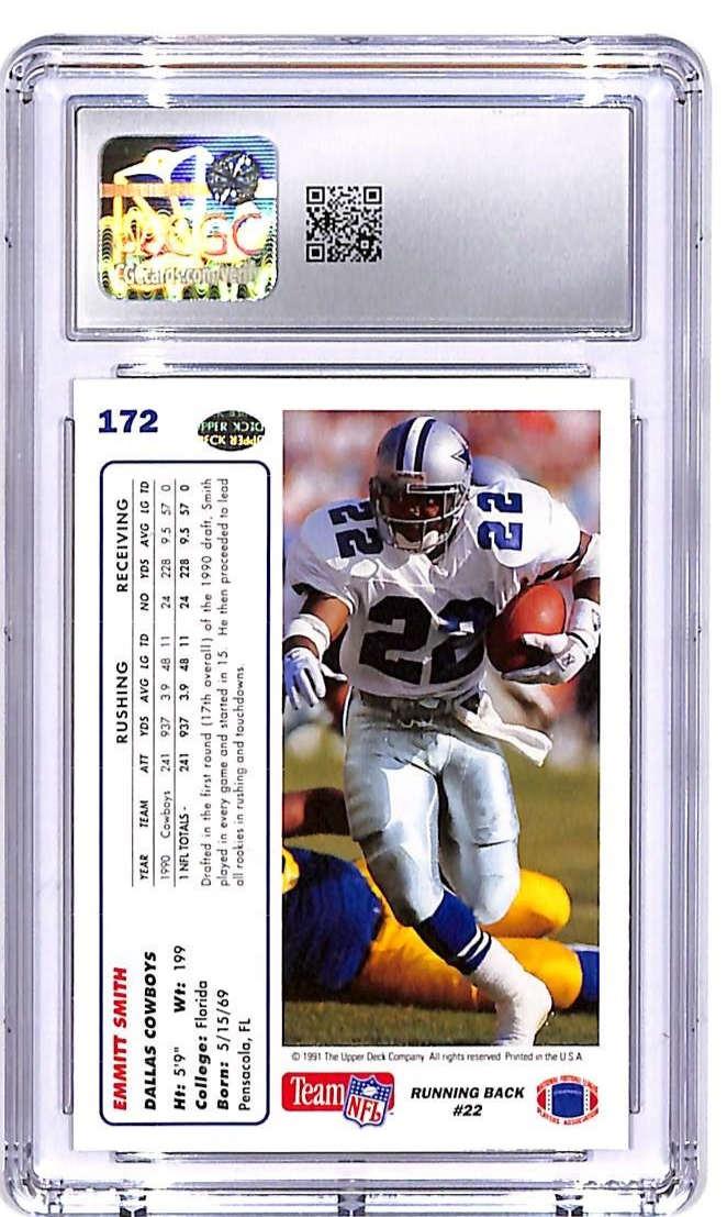 1991 Upper Deck Emmitt Smith #172 CGC 9.5 Cowboys