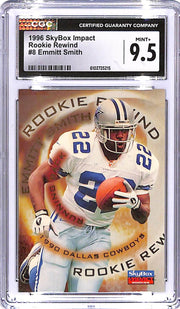 1996 SkyBox Impact Emmitt Smith Rookie Rewind #8 CGC 9.5 Cowboys