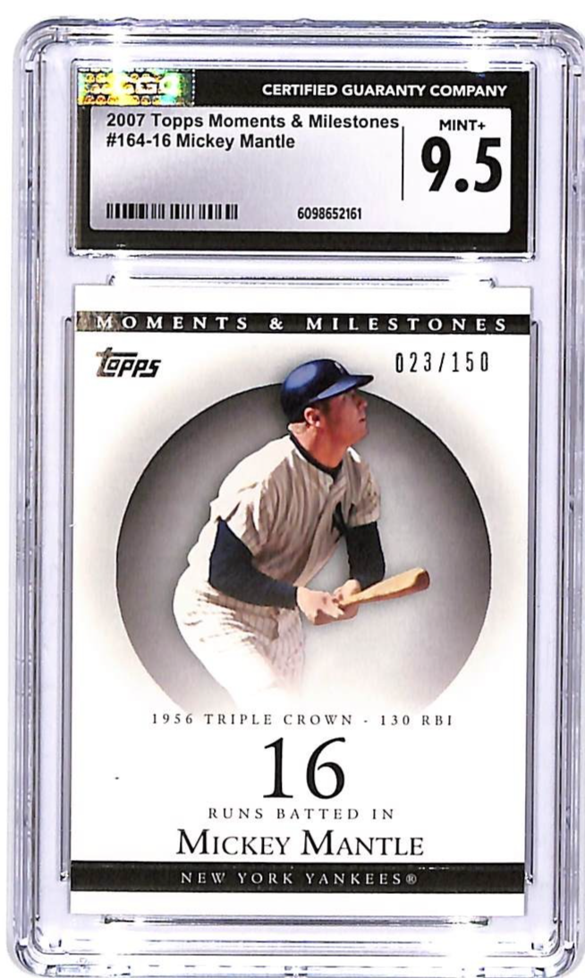 2007 Topps Moments and Milestones Mickey Mantle #164-16 /150 CGC 9.5 Yankees