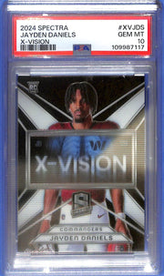 2024 Spectra Jayden Daniels X-Vision Rookie RC /125 PSA 10 XVJDS Commanders