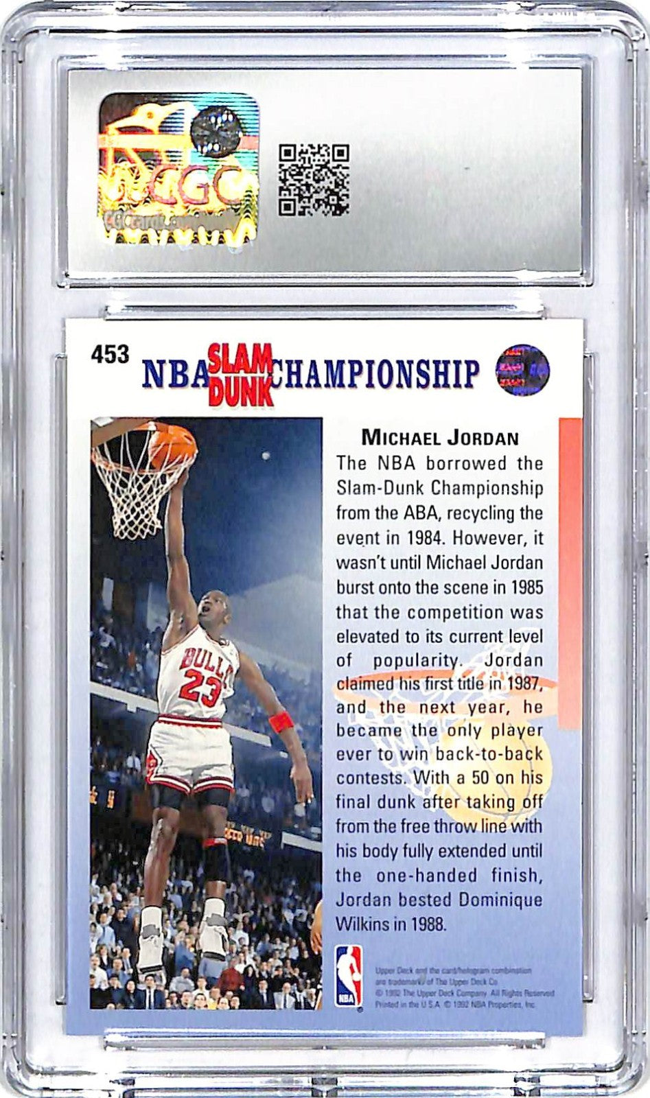 1992-93 Upper Deck Michael Jordan Foil Stamp Error #453 CGC 10 Bulls