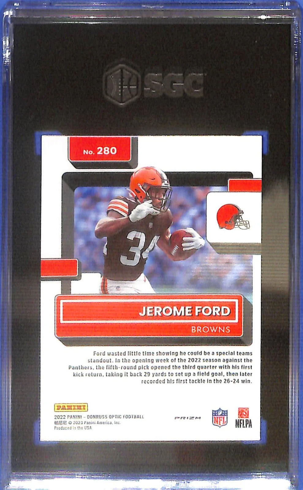 2022 Donruss Optic Jerome Ford Rated Rookie RC Red Stars SGC 10 #280 Browns