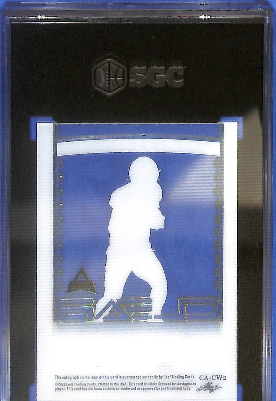 2022 Leaf Trinity Caleb WIlliams Clear Auto Autograph Green Rookie RC /20 SGC 9