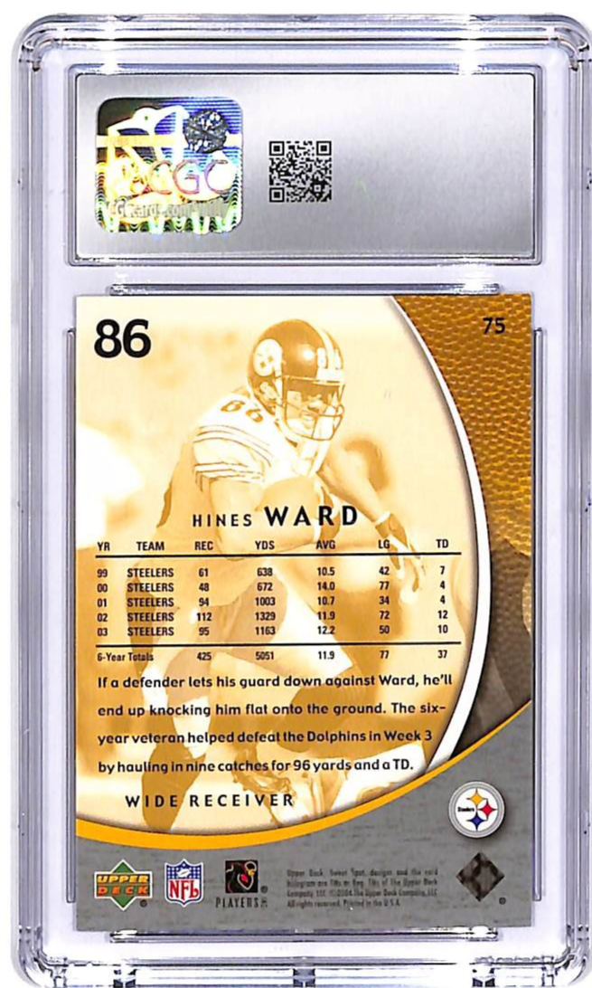2004 Upper Deck Sweet Spot Hines Ward Silver CGC 10 #75 Steelers
