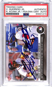 2021 Topps Now Ronald Acuna Jr Vladimir Guerrero Jr Auto Autograph PSA DNA