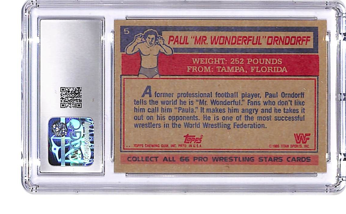 1985 Topps WWF - Paul Orndorff #5 CGC 9