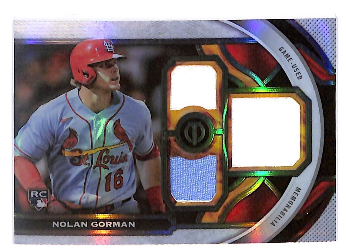 2023 Nolan Gorman Topps Tribute Triple Relic (RC) - TR-NG  #188/199