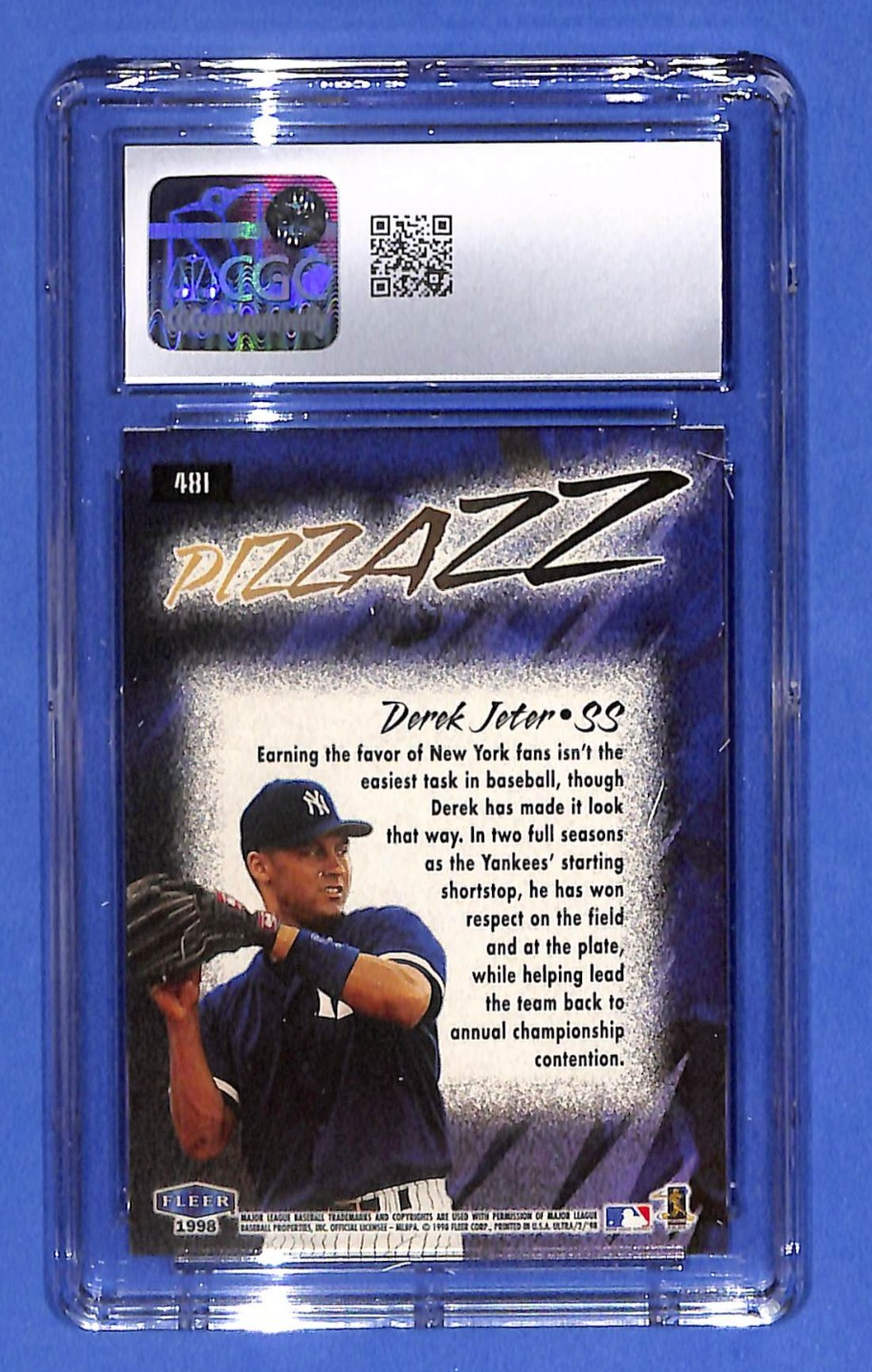1998 Ultra - Pizzazz Derek Jeter #481 CGC 10 Gem Mint Hall of Famer N.Y. Yankees