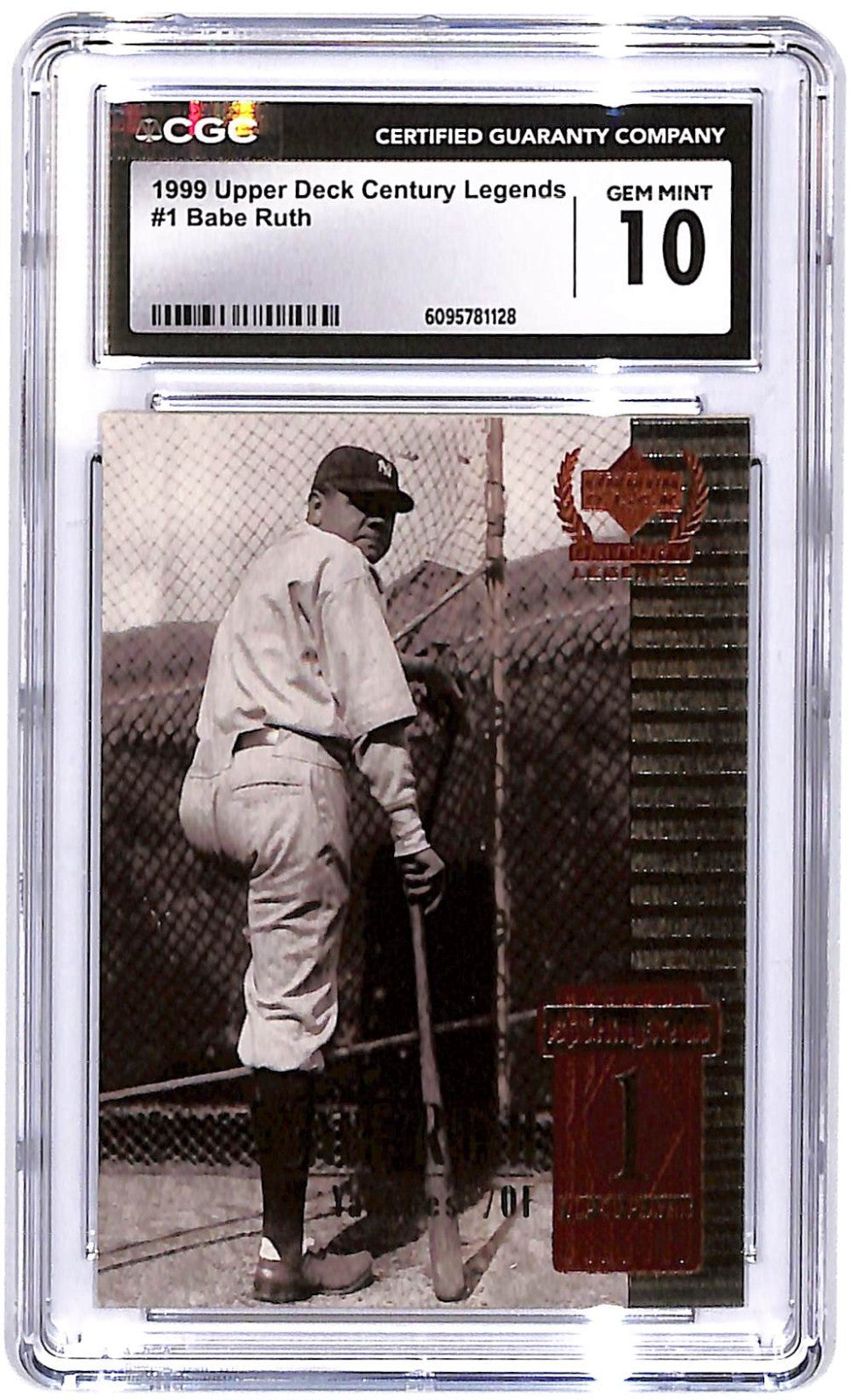 1999 Upper Deck Century Legends - Babe Ruth #1 CGC 10 Gem Mint HOF Yankees