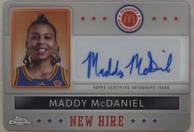2024 Topps Chrome Mcdonalds All American New Hire Autograph Maddy McDaniel SGC10