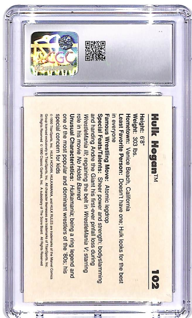 1990 Classic WWF Hulk Hogan #102 CGC 9