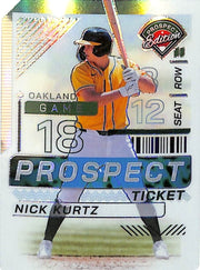 2024 Prospect Edition Nick Kurtz Rookie RC Prospect Ticket Stubb Die Cut /18