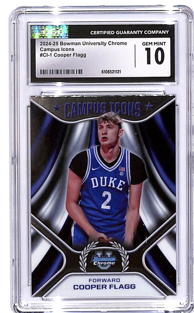2024-25 Bowman Chrome University Cooper Flagg Campus Icon Rookie RC CGC 10