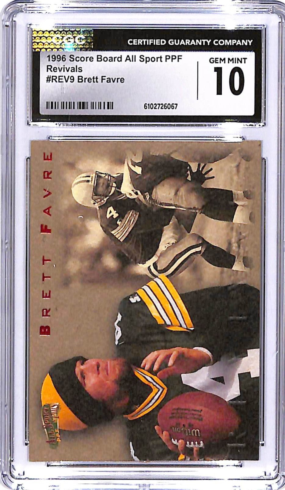 1996 Score Board All Sport PPF Brett Favre Revivals #REV9 CGC 10 Packers