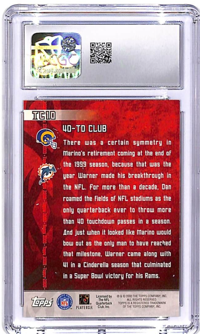 2000 Topps Combos Kurt Warner Dan Marino 40 TD Combos TC40 CGC 9.5