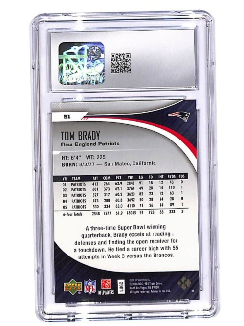 2006 SP Authentic Tom Brady #51 CGC 9 Patriots