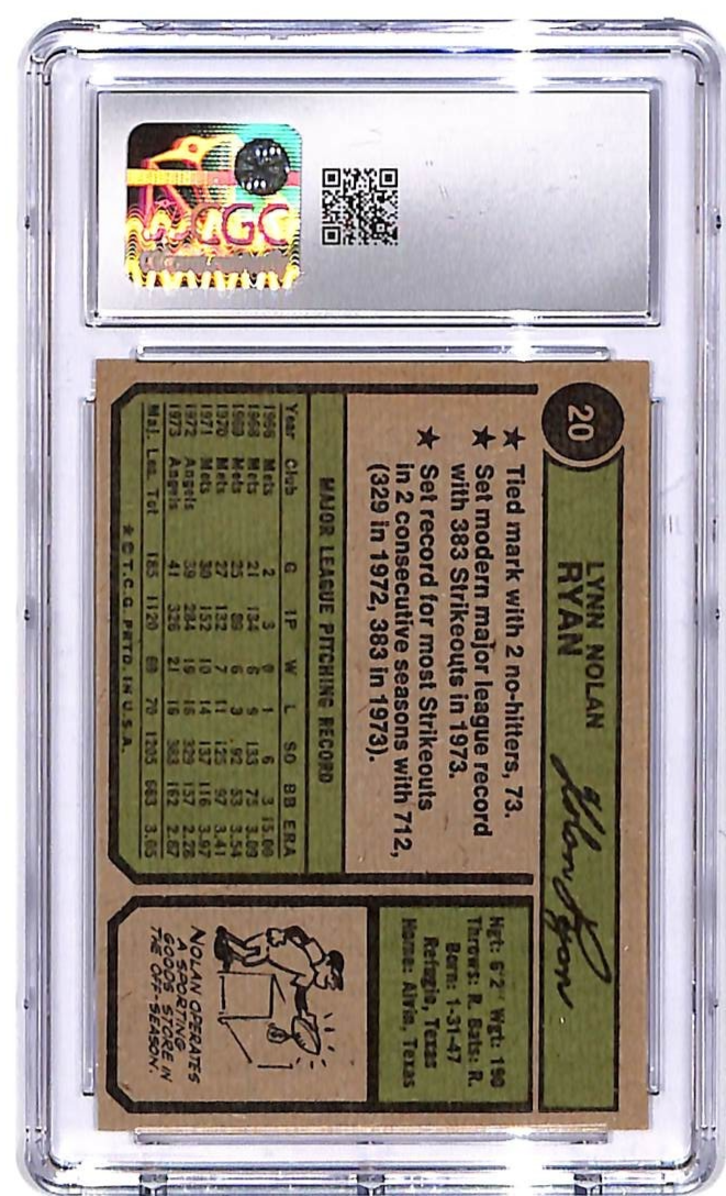 1974 Topps Nolan Ryan #20 CGC 7 Angels