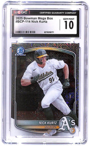 2025 Nick Kurtz Bowman Chrome Prospects BCP-114 Mojo Refractor (RC) CGC 10