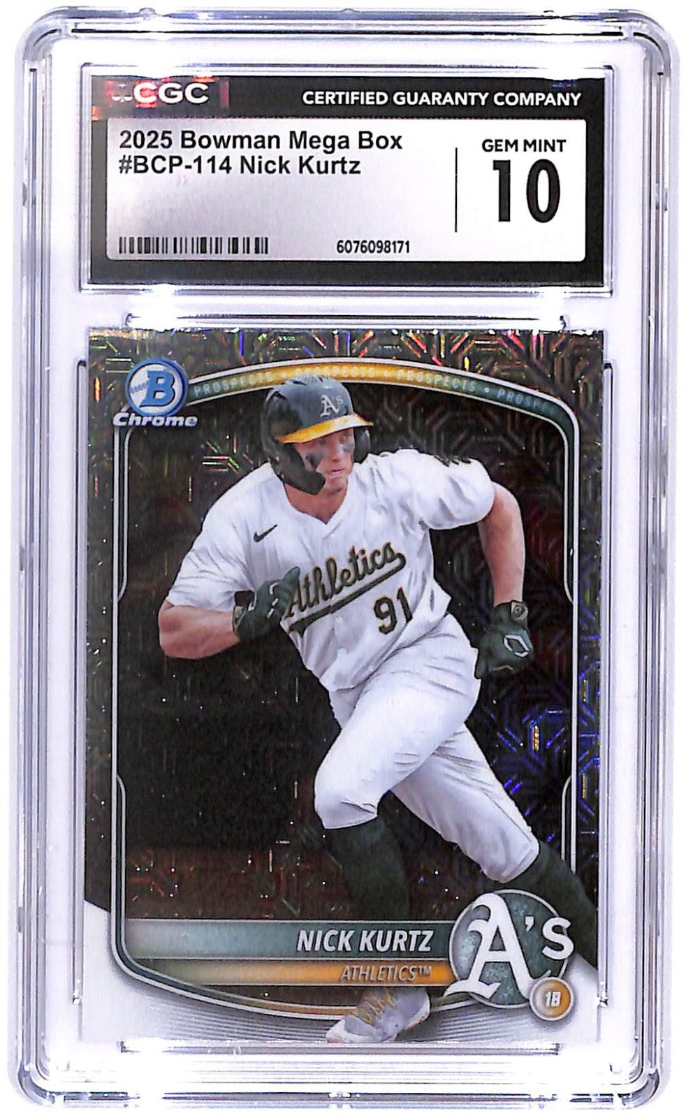 2025 Nick Kurtz Bowman Chrome Prospects BCP-114 Mojo Refractor (RC) CGC 10