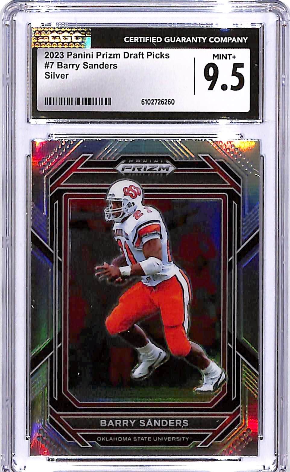 2023 Prizm Draft Picks Barry Sanders Silver #7 CGC 9.5 Oklahoma STate
