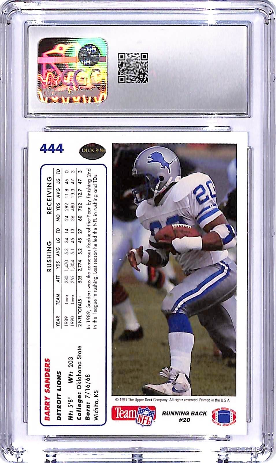 1991 Upper Deck Barry Sanders #444 CGC 9.5 Lions