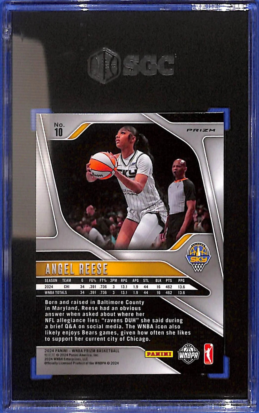2024 Panini Prizm WNBA - Angel Reese #10 Blue Velocity Prizm (RC) SGC 9.5 (RC)