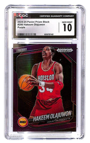 2024-25 Hakeem Olajuwon Panini Prizm Black Purple #286 CGC Mint 10