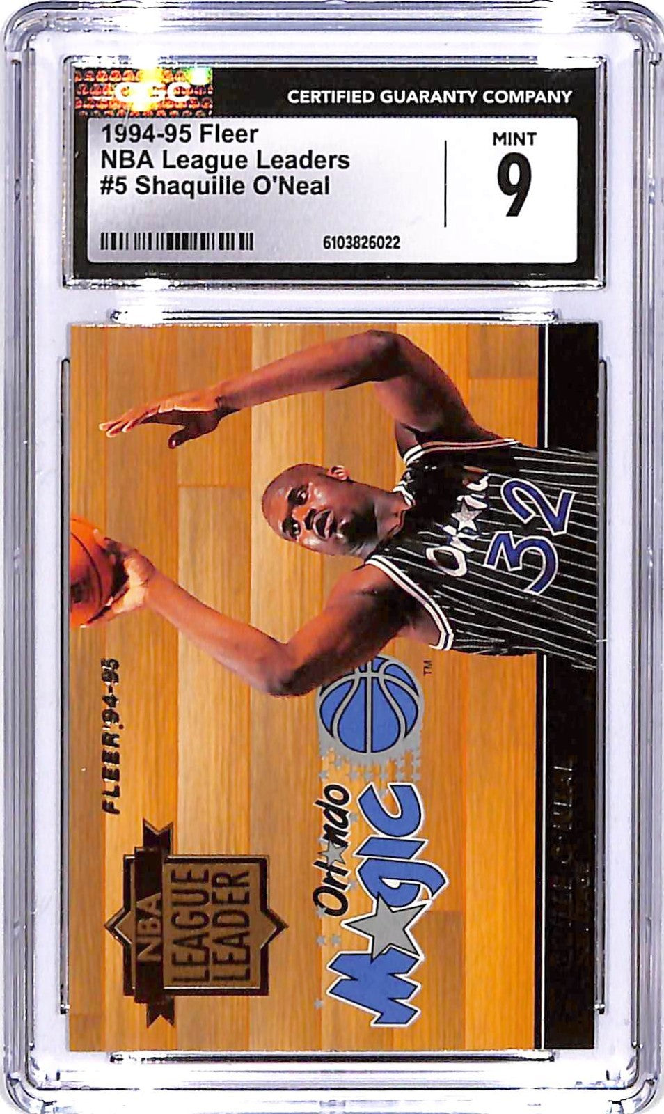1994-95 Fleer Shaquille O'Neal NBA League Leaders #5 CGC 9 Magic